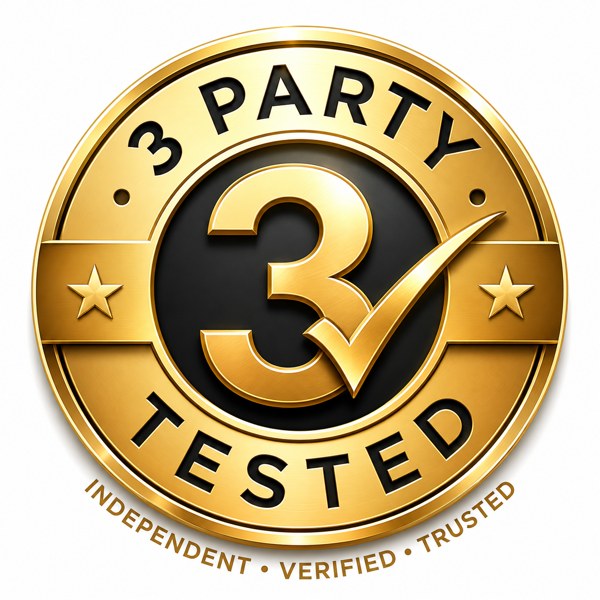 3rd party tested: independent, verified, trusted